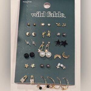 Wild Fable Mixed Earring Set - Gold, Silver, Black